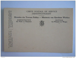 Belgique Carte Postale De Service Dienstpostkaart Ministère De Travaux Publics Ministerie Openbare Werken Adm. Des Ponts - Autres & Non Classés