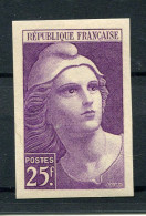 !!! 25F MARIANNE DE GANDON N°731 NON DENTELE NEUF * - 1941-1950