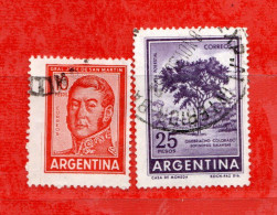 (Us.7) Argentina ° 1966 - . Yv. 732-733.  Oblitérer.  Come Scansione. - Used Stamps
