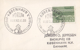 Denmark Sonderstempel 'FORUM - Byggeri For Milliarder' KØBENHAVN V. 1963 'Petite' Brief Cover Lettre Cz. Slania - Cartas & Documentos