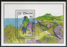 St. Vincent 1992 Humming Birds Wildlife Fauna Sc 1658 M/s MNH # 960 - Kolibries