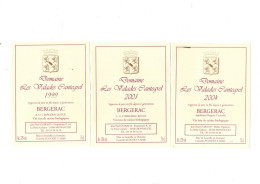 3 étiquettes Domaine Les Valades Cantegrel 1999 ,2001, 2004 Bergerac Vin Issu De Raisins Biologiques JP Guiraud 24 - Bergerac