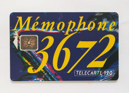 Télécarte France -  Mémophone 3672 - Sin Clasificación