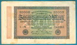 20000 Mark 20.2.1923 Serie L-PR Wmk."Wellen" - 20.000 Mark