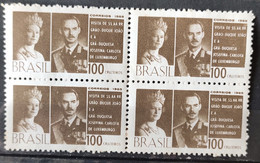 C 539 Brazil Stamp Visit Grains Dukes Of Luxembourg Monarchy 1965 Block Of 4 - Sonstige & Ohne Zuordnung