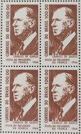 C 518 Brazil Stamp President Of France Charles De Gaulle Personality 1964 Block Of 4 2 - Altri & Non Classificati