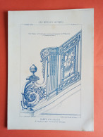 LES METAUX OUVRES 1882 LITHO FER FONTE CUIVRE ZINC " RAMPE D'ESCALIER POUR Mr BOUCICAUT A FONTENAY AUX ROSES " 1 PLANCHE - Architecture