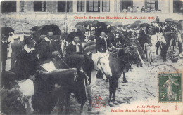 44-LE-POULIGUEN- GRANDE SEMAINE MARITIME L.M.F AOÛT 1908- PALUDIERS ATTENDANT LE DEPART POUR LA BAULE - Le Pouliguen