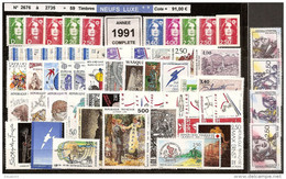 FRANCE - Année Complète 1991 - NEUF LUXE ** 59 Timbres  - SUPERBE - 1990-1999