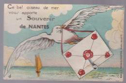 Une Carte Fantaisie  à Système Souvenir De Nantes Bel Oiseau De Mer   3 Juillet   1947 - A Systèmes