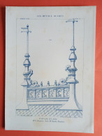 LES METAUX OUVRES 1882 LITHO FER FONTE CUIVRE ZINC " FAITAGE EN ZINC E RICQUIER ARCHITECTE " 1 PLANCHE - Architecture