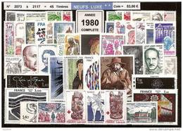 FRANCE - Année Complète 1980 - NEUF LUXE ** 45 Timbres - 1980-1989