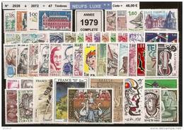 FRANCE - Année Complète 1979 - NEUF LUXE ** 47 Timbres - 1970-1979