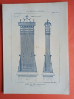 LES METAUX OUVRES 1882 LITHO FER FONTE CUIVRE ZINC " MITRE EN TOLE GALVANISEE M BRUYERE ARCH " 2 PLANCHES - Architecture