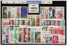 FRANCE - Année Complète 1970 - NEUF LUXE ** 42 Timbres - 1970-1979