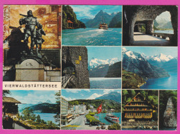 290265 / Switzerland - Lake Lucerne (Vierwaldstättersee) William Tell Monument Altdorf Hotel Ship Port Lake PC Suisse - Port