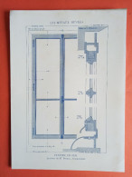 LES METAUX OUVRES 1882 LITHO FER FONTE CUIVRE ZINC " FENETRE EN FER SYSTEME DE Mr DUMAS CONSTRUCTEUR " 2 PLANCHES - Architecture