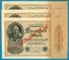 1 Miliarde Mark 15.12.1922 Serie 17AE - AU - Price For 1 Banknote Wmk. "3" - 1 Miljard Mark