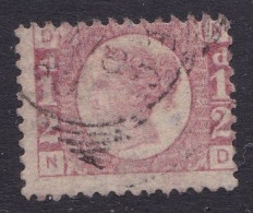 GB Line Engraved Victoria 1/2 D Red Good Used - Oblitérés