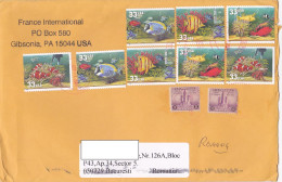 MARINE WILDLIFE, FISHES, CORALS, INVERTEBRATES, CHICAGO FEDERAL BUILDING STAMPS ON COVER, 2021, USA - Storia Postale
