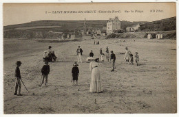 CPA Saint Michel En Grève 22 Côtes D'Armor La Plage Animée Jeu De Croquet éditeur ND N°8 - Saint-Michel-en-Grève