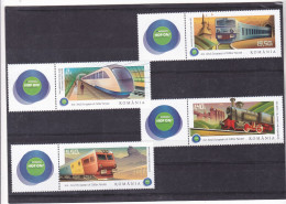 2021, Romania, European Year Of Rail (2021), Locomotives, Railways, Transports, 4 Stamps+Label, MNH(**), LPMP 2338 - Neufs