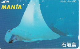 TARJETA DE JAPON DE UNA MANTA RAYA  (FISH-PEZ-POISSON) - Pesci