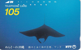 TARJETA DE JAPON DE UNA MANTA RAYA  (FISH-PEZ-POISSON) - Fische