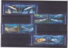 ROMANIA 2022 PROTECTED FAUNA - BLACK SEA :dolphin,stingray,greater Weever,shark- Set With LABELS  MNH** - Nuovi