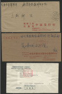 CHINA 3 Envelopes With Cancellation For Official Mails In 1988 (x2) An 1993. - Cartas & Documentos