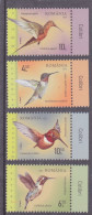 ROMANIA 2022 BIRDS HUMMINGBIRDS Set Of 4 Stamps With TAB MNH** - Nuovi