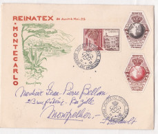 MONACO Enveloppe REINATEX Monté Carlo 1952 Vers Montpellier Hérault - - Covers & Documents