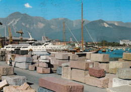 CARTOLINA  MARINA DI CARRARA,TOSCANA-IL PORTO E SULLO SFONDO ALPI APUANE-MARE,SOLE,ESTATE,BELLA ITALIA,VIAGGIATA 1973 - Carrara