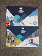 Carte Forfait De Ski Station "SERRE CHEVALIER" - Sports D'hiver Hautes Alpes PACA -  Format Télécarte - LOT DE 2 - - Invierno