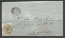 SPAIN. 1874. FOLDED ENVELOPE. PALAMOS GERONA TO MADRID. - Covers & Documents