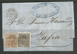 SPAIN. ENTIRE. 1874. DON BENITO TO ZAFRA. CAZALET HERMANOS - Lettres & Documents