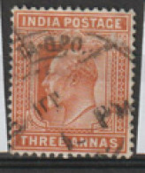 India  1902   SG 127   3a    Fine Used - 1902-11 Roi Edouard VII