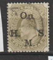 India  Overprinted  OHMS  1902  SG  061  4a Pale Olive  Fine Used - 1902-11 King Edward VII