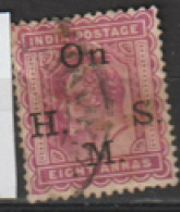 India  Overprinted  OHMS  1902  SG  064  8a  Fine Used - 1902-11 Roi Edouard VII