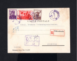 K145-ROMANIA-REGISTERED POSTCARD BUCAREST To STOCKHOLM (sweden) 1956.Carte Postale   POSTA ROMANA - Lettres & Documents