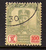 Johore (1904-1912) -   100  $   Sultant  Ibrahim -  Oblitere - Johore