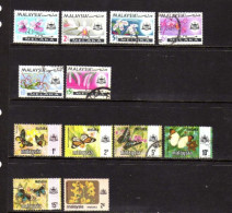 Malacca   (1965-79) -   Flore  - Papillons - Obliteres - Malacca