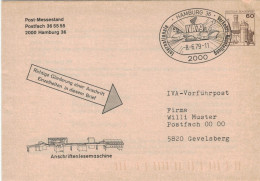 Ganzsache Marksburg 2000 Hamburg 1979 Verkehrsausstellung Anschriftenlesemaschine - Enveloppes Privées - Oblitérées