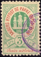 DANEMARK / DENMARK - 1885 - AALBORG CJ Als Local Post 3 øre Red & Emerald - VF Used - Ortsausgaben