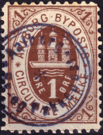 DANEMARK / DENMARK - 1886 - AALBORG CJ Als Local Post 1 øre Brown  - VF Used -a - Lokale Uitgaven