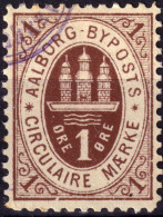 DANEMARK / DENMARK - 1886 - AALBORG CJ Als Local Post 1 øre Brown  - VF Used -b - Lokale Uitgaven
