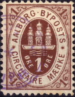 DANEMARK / DENMARK - 1886 - AALBORG CJ Als Local Post 1 øre Brown  - VF Used -e - Local Post Stamps