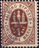 DANEMARK / DENMARK - 1886 - AALBORG CJ Als Local Post 1 øre Brown  - VF Used -h - Ortsausgaben