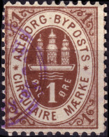 DANEMARK / DENMARK - 1886 - AALBORG CJ Als Local Post 1 øre Brown  - VF Used -i - Ortsausgaben