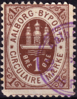 DANEMARK / DENMARK - 1886 - AALBORG CJ Als Local Post 1 øre Brown  - VF Used -j - Lokale Uitgaven